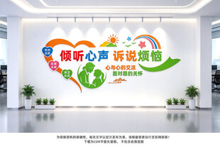 倾听心声诉说烦恼心理辅导文化墙