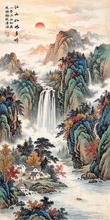 竖幅山水画