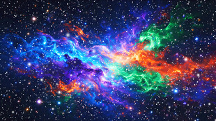 彩色绚丽星空