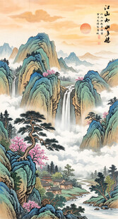竖幅旭日东升