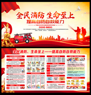 消防安全知识宣传展板标语海报