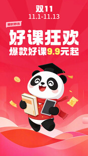 双11好课狂欢促销海报