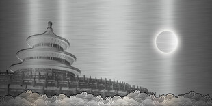 天坛中国风插画