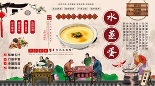水蒸蛋背景墙