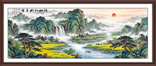 山水画客厅挂画