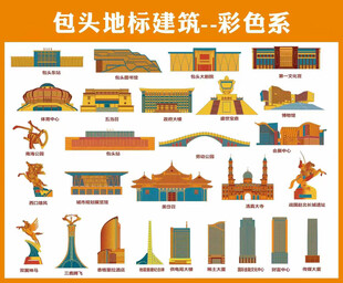 包头彩色系地标建筑