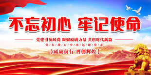 不忘初心牢记使命党建海报