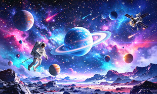 绚丽星空背景墙