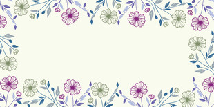 清新水彩花卉边框