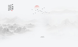 远山禅意山水