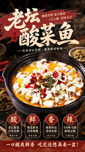 老坛酸菜鱼宣传海报