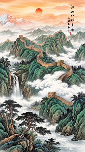 高清国画长城