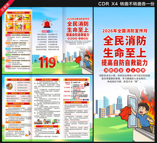 2026消防月三折页