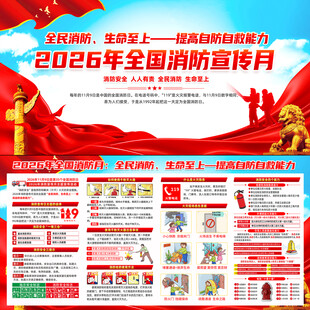 2026全国消防宣传月展板