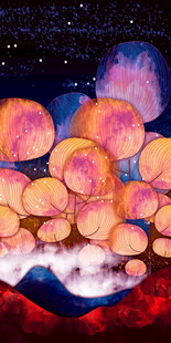 梦幻星空抽象彩石玄关装饰画