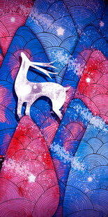 梦幻白鹿星空玄关装饰画