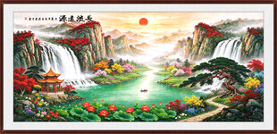 旭日东升聚宝盆山水画