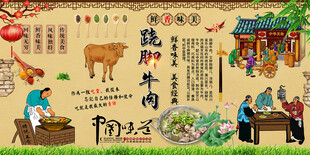 跷脚牛肉背景墙