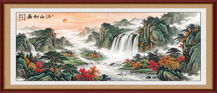 迎客松客厅沙发背景墙装饰画